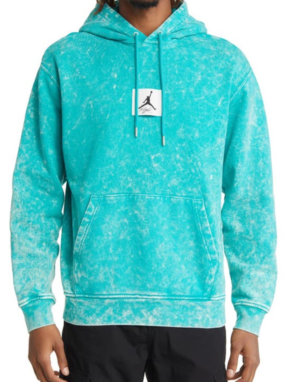 Essential Washed Fleece Hoodie In New Emerald